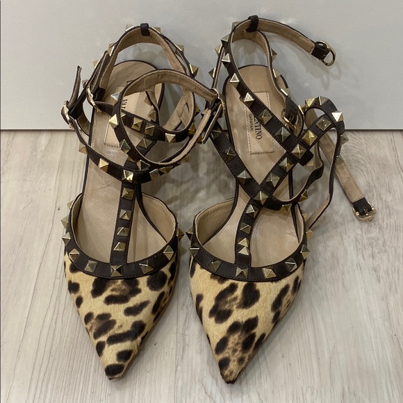 Valentino Shoes - Valentino Leopard Print Studded Women's Shoes